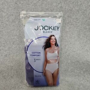 Jockey Elance Women's‎ Cotton Comfort Brief Panties Underwear 3 Pair Size 6/M